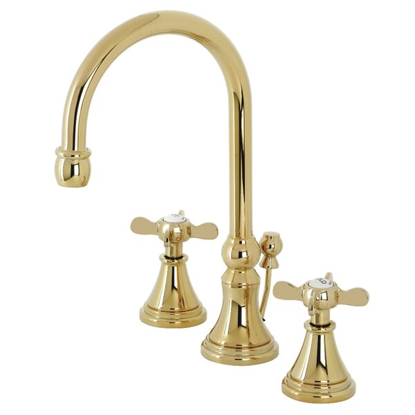 KS2982BEX Essex Widespread Bathroom Faucet W/Brass Pop-Up, Brass